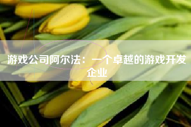 游戏公司阿尔法：一个卓越的游戏开发企业