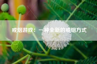 戒烟游戏：一种全新的戒烟方式