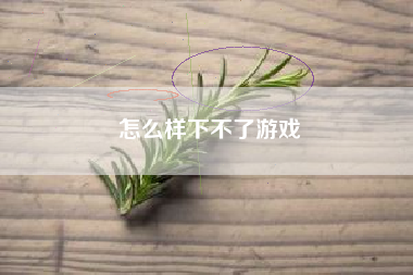 怎么样下不了游戏