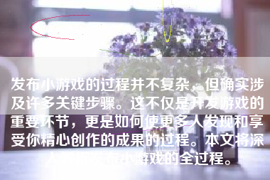 发布小游戏的过程并不复杂，但确实涉及许多关键步骤。这不仅是开发游戏的重要环节，更是如何使更多人发现和享受你精心创作的成果的过程。本文将深入解析发布小游戏的全过程。