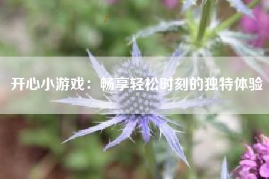 开心小游戏：畅享轻松时刻的独特体验