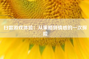 扫雷游戏体验：从策略到情感的一次探险