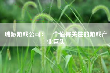 瑞派游戏公司：一个值得关注的游戏产业巨头