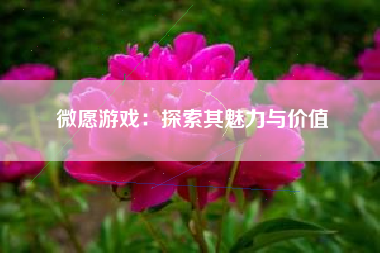 微愿游戏：探索其魅力与价值