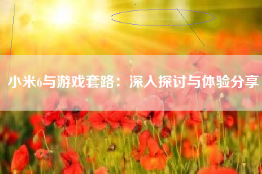 小米6与游戏套路：深入探讨与体验分享