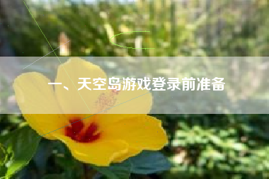 一、天空岛游戏登录前准备