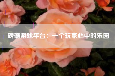 磅礴游戏平台：一个玩家心中的乐园