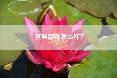 这些游戏怎么样？