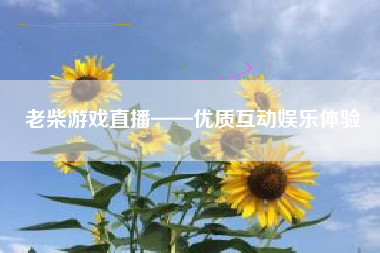 老柴游戏直播——优质互动娱乐体验