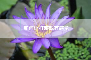 如何让打游戏有感觉