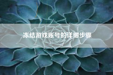 冻结游戏账号的详细步骤