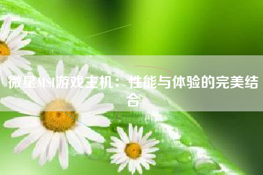 微星MSI游戏主机：性能与体验的完美结合