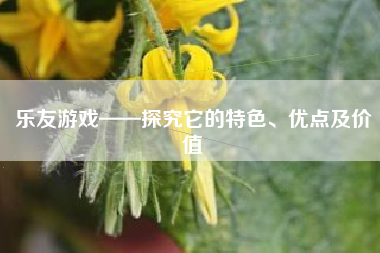 乐友游戏——探究它的特色、优点及价值
