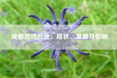 成都游戏产业：现状、发展及影响