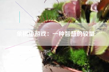 象棋小游戏：一种智慧的较量
