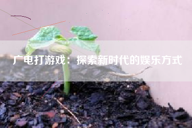 广电打游戏：探索新时代的娱乐方式