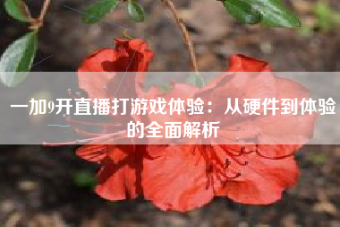 一加9开直播打游戏体验：从硬件到体验的全面解析