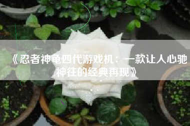 《忍者神龟四代游戏机：一款让人心驰神往的经典再现》