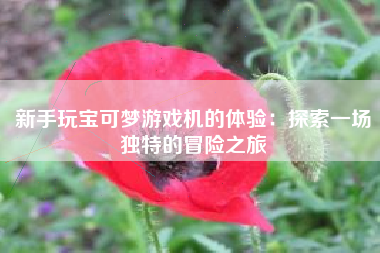 新手玩宝可梦游戏机的体验：探索一场独特的冒险之旅
