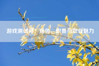 游戏测试师：角色、职责与职业魅力