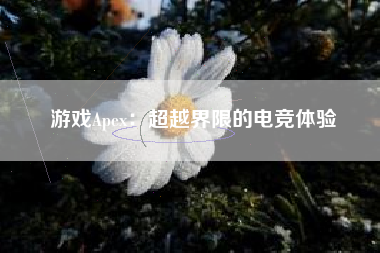 游戏Apex：超越界限的电竞体验