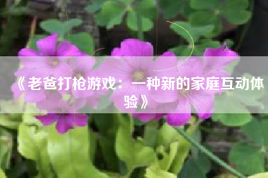 《老爸打枪游戏：一种新的家庭互动体验》