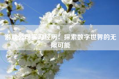 游戏公司实习经历：探索数字世界的无限可能