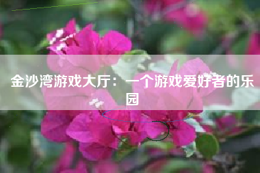 金沙湾游戏大厅：一个游戏爱好者的乐园