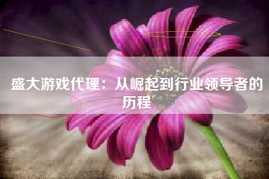 盛大游戏代理：从崛起到行业领导者的历程